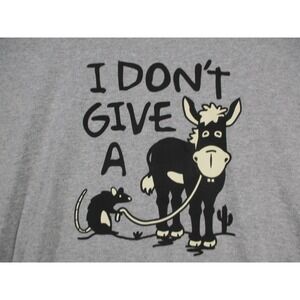 DOM Mens I Don't Give A Rats Ass Graphic T-Shirt Gray 3XL Short Sleeve Tee